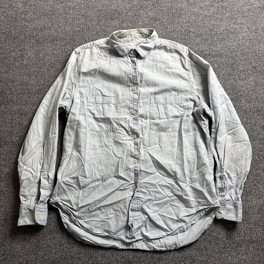 FOUR Objects Shirt Women's Medium Cotton Button Up Japanese Work Shirt Designer